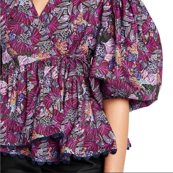 Kika Vargas x Target Coral Reef Scallop Edge Wrap Top Size 3X‎ New With Tags - Picture 2 of 14